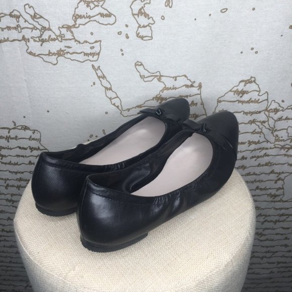 Cole Haan Grand OS Size 6.5 Black Patent Toe Bow Ballet Flats Pointed Toe - Picture 5 of 12
